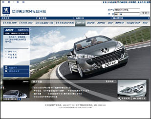 Peugeot car website in China